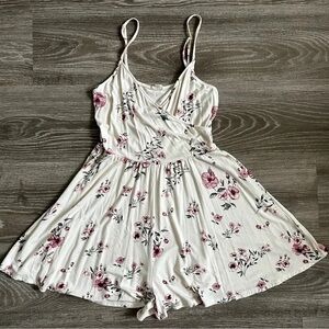 Garage White and Pink Floral Romper